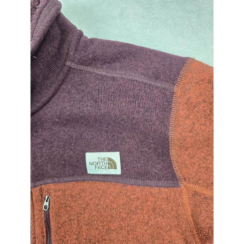 The North Face Fleece Jacket Mens‎ Large Orange Full Zip Sweater Pockets Outdoor